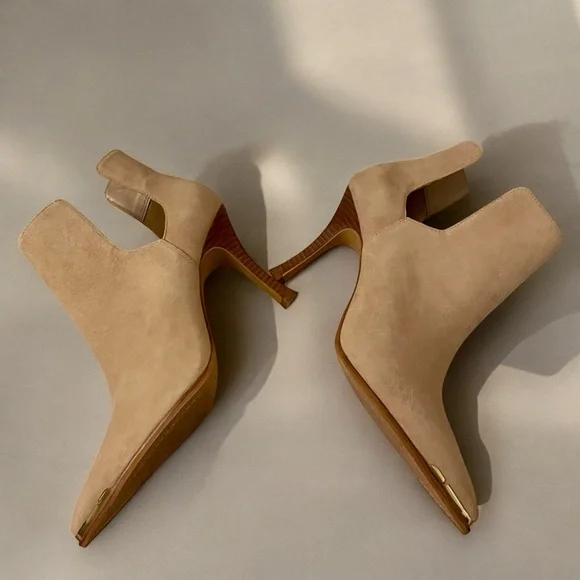 Vince Camuto Frendin Leather Tan Booties Size 9.5 - Picture 5 of 15